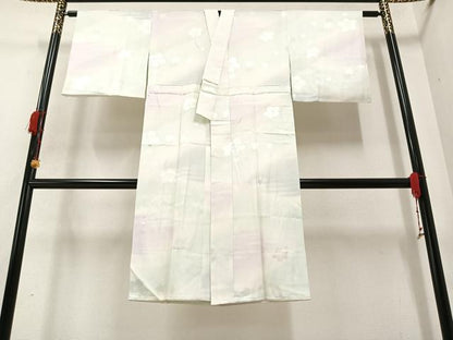 平和屋着物●長襦袢 無双仕立て 桜地紋 暈し染め 正絹 逸品 AAAZ6802ph