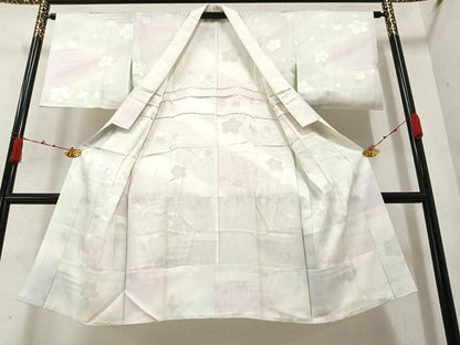 平和屋着物●長襦袢 無双仕立て 桜地紋 暈し染め 正絹 逸品 AAAZ6802ph