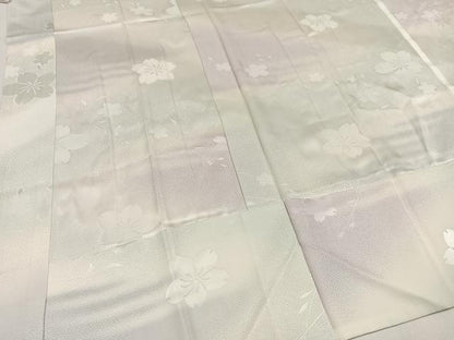 平和屋着物●長襦袢 無双仕立て 桜地紋 暈し染め 正絹 逸品 AAAZ6802ph