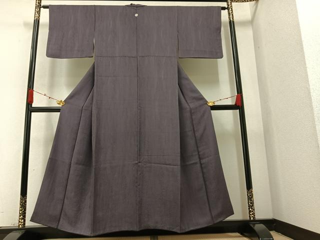 平和屋着物●上質な色無地 草木地紋 葡萄鼠色 正絹 逸品 AAAZ6806ph