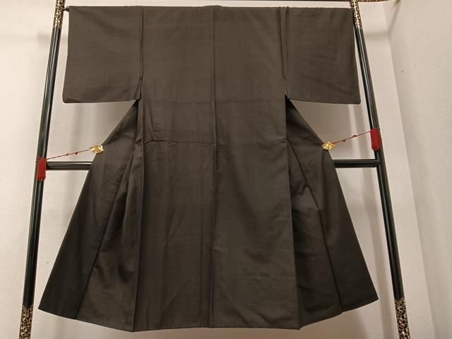 平和屋着物●男性　紬　アンサンブル　赤墨色　正絹　逸品　AAAZ6839ph