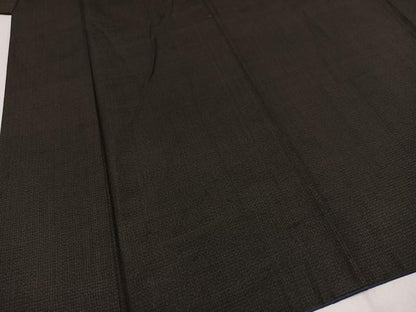 平和屋着物●男性　紬　アンサンブル　赤墨色　正絹　逸品　AAAZ6839ph