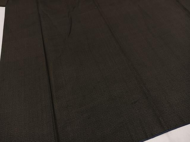 平和屋着物●男性　紬　アンサンブル　赤墨色　正絹　逸品　AAAZ6839ph