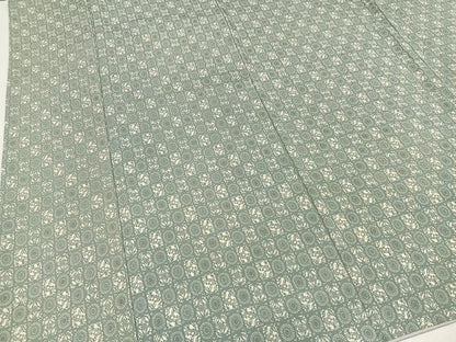 平和屋着物●上質な小紋 型染め 市松菊七宝文 正絹 逸品 AAAZ6845ph