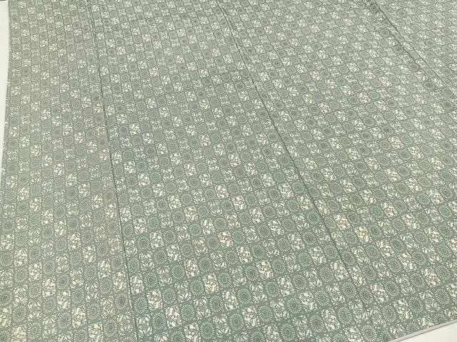 平和屋着物●上質な小紋 型染め 市松菊七宝文 正絹 逸品 AAAZ6845ph