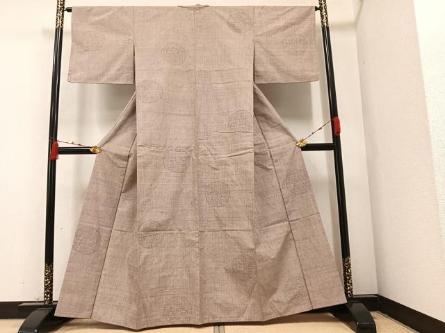 平和屋着物●結城紬 100亀甲 花丸文 正絹 逸品 AAAZ6852ph