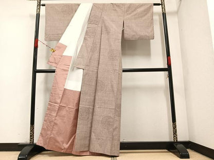 平和屋着物●結城紬 100亀甲 花丸文 正絹 逸品 AAAZ6852ph