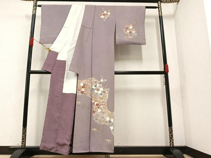 平和屋着物●訪問着 友禅 作家物 松竹梅 金彩 正絹 逸品 AAAZ6853ph