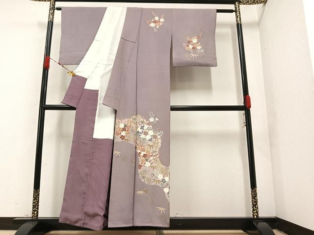 平和屋着物●訪問着 友禅 作家物 松竹梅 金彩 正絹 逸品 AAAZ6853ph