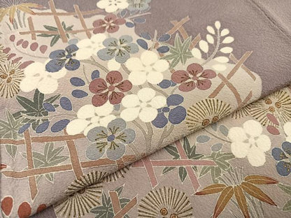 平和屋着物●訪問着 友禅 作家物 松竹梅 金彩 正絹 逸品 AAAZ6853ph