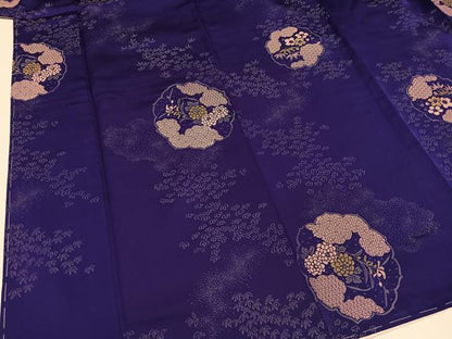 平和屋着物●セミアンティーク 小紋 草花文 正絹 逸品 未使用 AAAZ6874ph