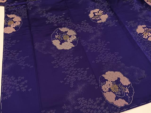 平和屋着物●セミアンティーク 小紋 草花文 正絹 逸品 未使用 AAAZ6874ph