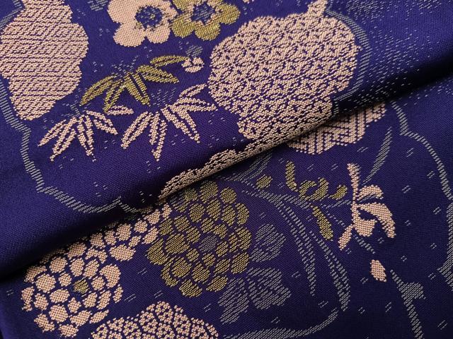 平和屋着物●セミアンティーク 小紋 草花文 正絹 逸品 未使用 AAAZ6874ph