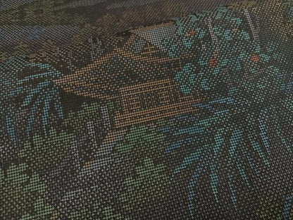 平和屋着物●本場大島紬 カタス７マルキ 風景草木文 正絹 逸品 AAAZ6876ph