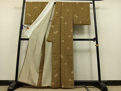 平和屋着物▽小紋 単衣 花菱文 さんび謹製 洗える着物 AAAZ7121jh