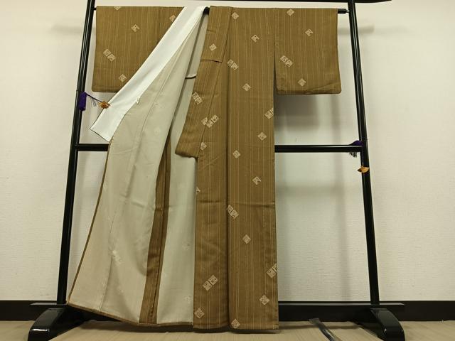平和屋着物▽小紋 単衣 花菱文 さんび謹製 洗える着物 AAAZ7121jh