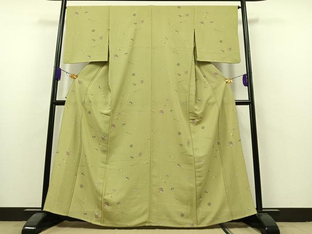平和屋着物▽小紋　単衣　宝尽くし文　洗える着物　AAAZ7124jh