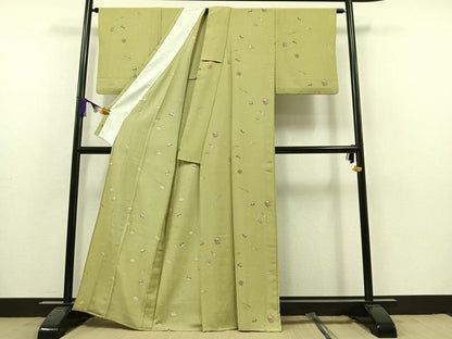 平和屋着物▽小紋　単衣　宝尽くし文　洗える着物　AAAZ7124jh