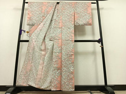 平和屋着物▽小紋 単衣 楓文 洗える着物 AAAZ7127jh