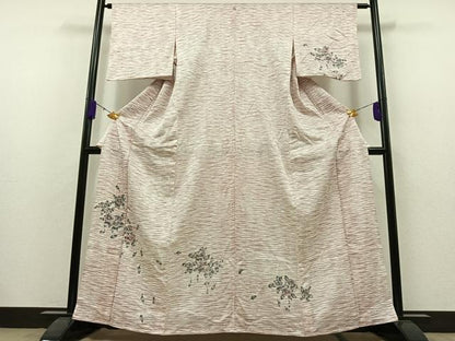 平和屋着物▽洗える最高級着物 ＜英＞はなぶさ謹製 訪問着 単衣 草花文 洗える着物 AAAZ7128jh