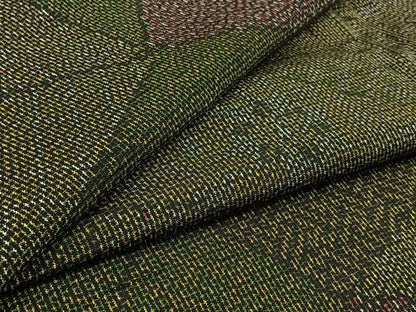 平和屋着物▽上質な紬 単衣 切嵌花文 正絹 逸品 AAAZ7134jh