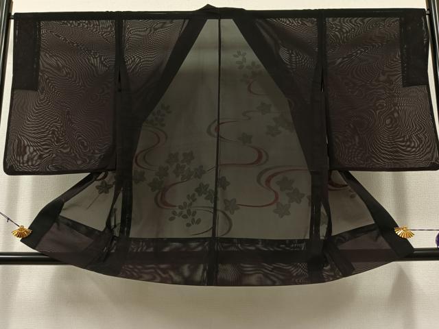 平和屋着物▽羽織 スリーシーズン 春夏秋 塵除け 竜田川文 正絹 逸品 AAAZ7135jh