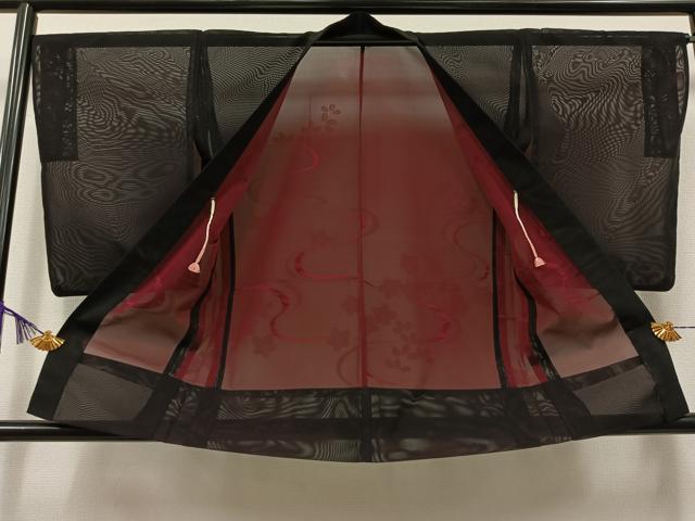 平和屋着物▽羽織 スリーシーズン 春夏秋 塵除け 竜田川文 正絹 逸品 AAAZ7135jh