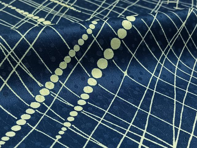 平和屋着物▽上質な小紋　単衣　網目文　正絹　逸品　AAAZ7137jh
