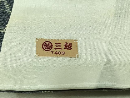 平和屋着物▽上質な紬　単衣　亀甲花文　三越扱い　正絹　逸品　AAAZ7141jh