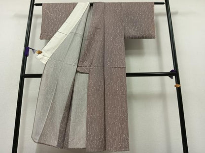 平和屋着物▽上質な小紋 単衣 文字文 暈し染め 正絹 逸品 AAAZ7145jh