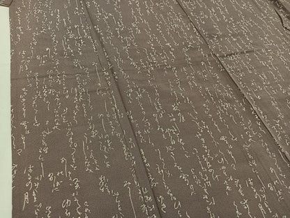 平和屋着物▽上質な小紋 単衣 文字文 暈し染め 正絹 逸品 AAAZ7145jh