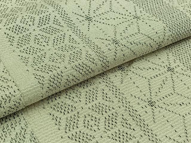 平和屋着物▽本塩沢 単衣 麻の葉間道 正絹 逸品 AAAZ7147jh