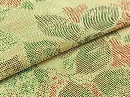 平和屋着物▽上質な紬 単衣 草花文 正絹 逸品 AAAZ7149jh