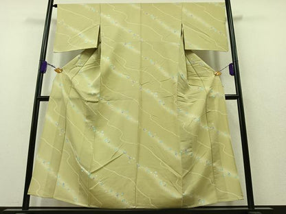 平和屋着物▽上質な小紋 単衣 舞花文 暈し染め 正絹 逸品 AAAZ7150jh