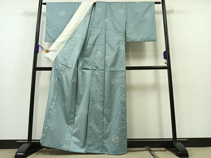 平和屋着物▽本場染大島紬　単衣　花丸文　正絹　逸品　AAAZ7152jh
