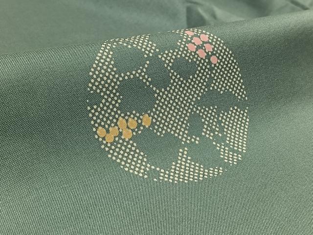 平和屋着物▽本場染大島紬　単衣　花丸文　正絹　逸品　AAAZ7152jh
