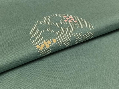 平和屋着物▽本場染大島紬　単衣　花丸文　正絹　逸品　AAAZ7152jh