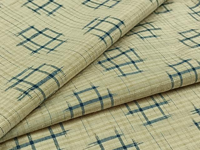 平和屋着物▽上質な紬 単衣 絣柄 正絹 逸品 AAAZ7154jh