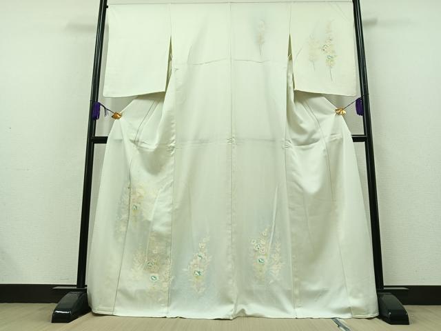 平和屋着物▽訪問着 単衣 草花文 正絹 逸品 AAAZ7156jh