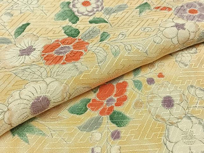 平和屋着物▽上質な小紋　単衣　草花文　暈し染め　正絹　逸品　AAAZ7157jh