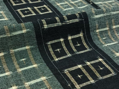 平和屋着物▽上質な紬 単衣 琉球絣文様 正絹 逸品 AAAZ7160jh