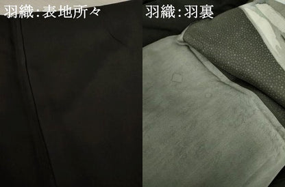 平和屋着物●男性　黒紋付　長羽織セット　正絹　逸品　AAAZ7164ck