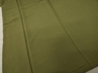 平和屋着物●上質な色無地 国防色 正絹 逸品 AAAZ7172ck