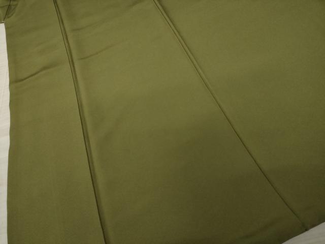 平和屋着物●上質な色無地 国防色 正絹 逸品 AAAZ7172ck