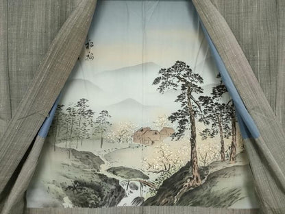 平和屋着物●男性 紬 アンサンブル 霞文 正絹 逸品 AAAZ7192ck