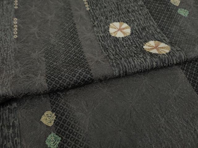 平和屋着物●上質な小紋 縞 丸文 正絹 逸品 AAAZ7205ck