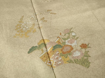 平和屋着物●訪問着　地紙花文　暈し染め　金銀彩　正絹　逸品　AAAZ7206ck