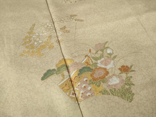 平和屋着物●訪問着　地紙花文　暈し染め　金銀彩　正絹　逸品　AAAZ7206ck