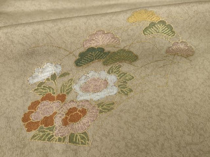 平和屋着物●訪問着　地紙花文　暈し染め　金銀彩　正絹　逸品　AAAZ7206ck