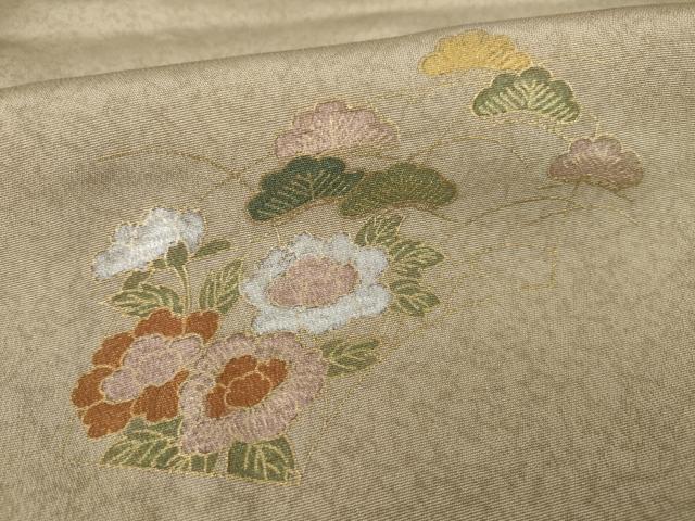 平和屋着物●訪問着　地紙花文　暈し染め　金銀彩　正絹　逸品　AAAZ7206ck